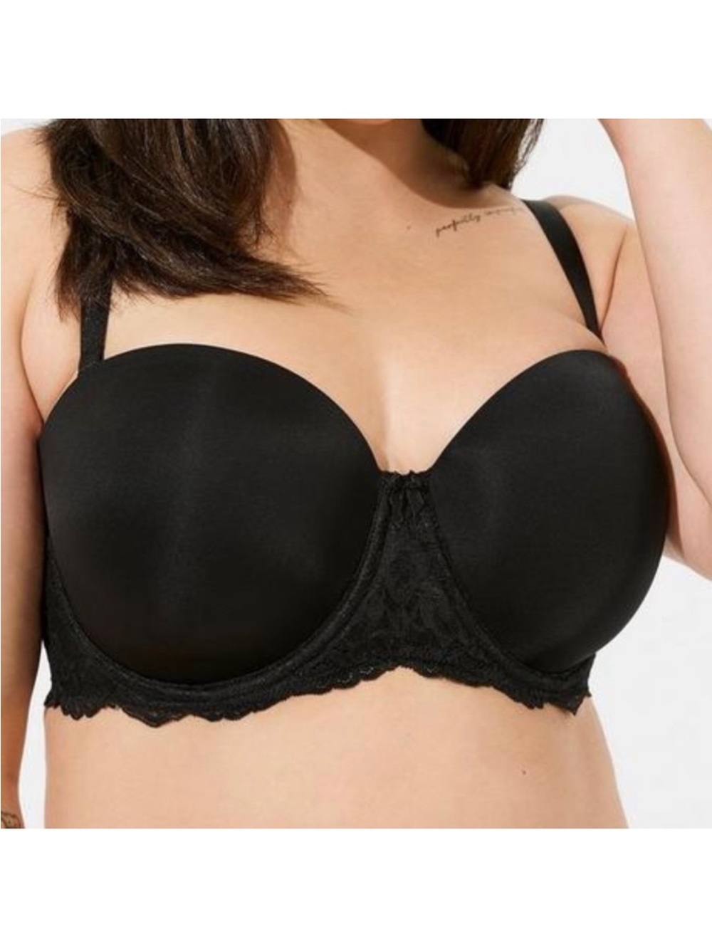 NWT! TORRID 44H Lightly Lined Strapless Bra Black